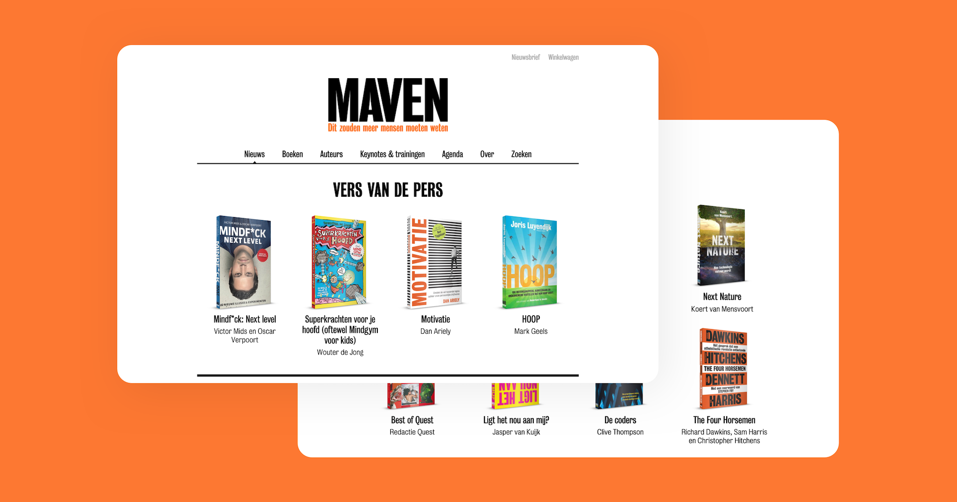 Lancering website Maven - Deze week heeft Maven de nieuwe website online gezet. Een uitgever met een vrolijke invalshoek die weerspiegeld wordt in de website.