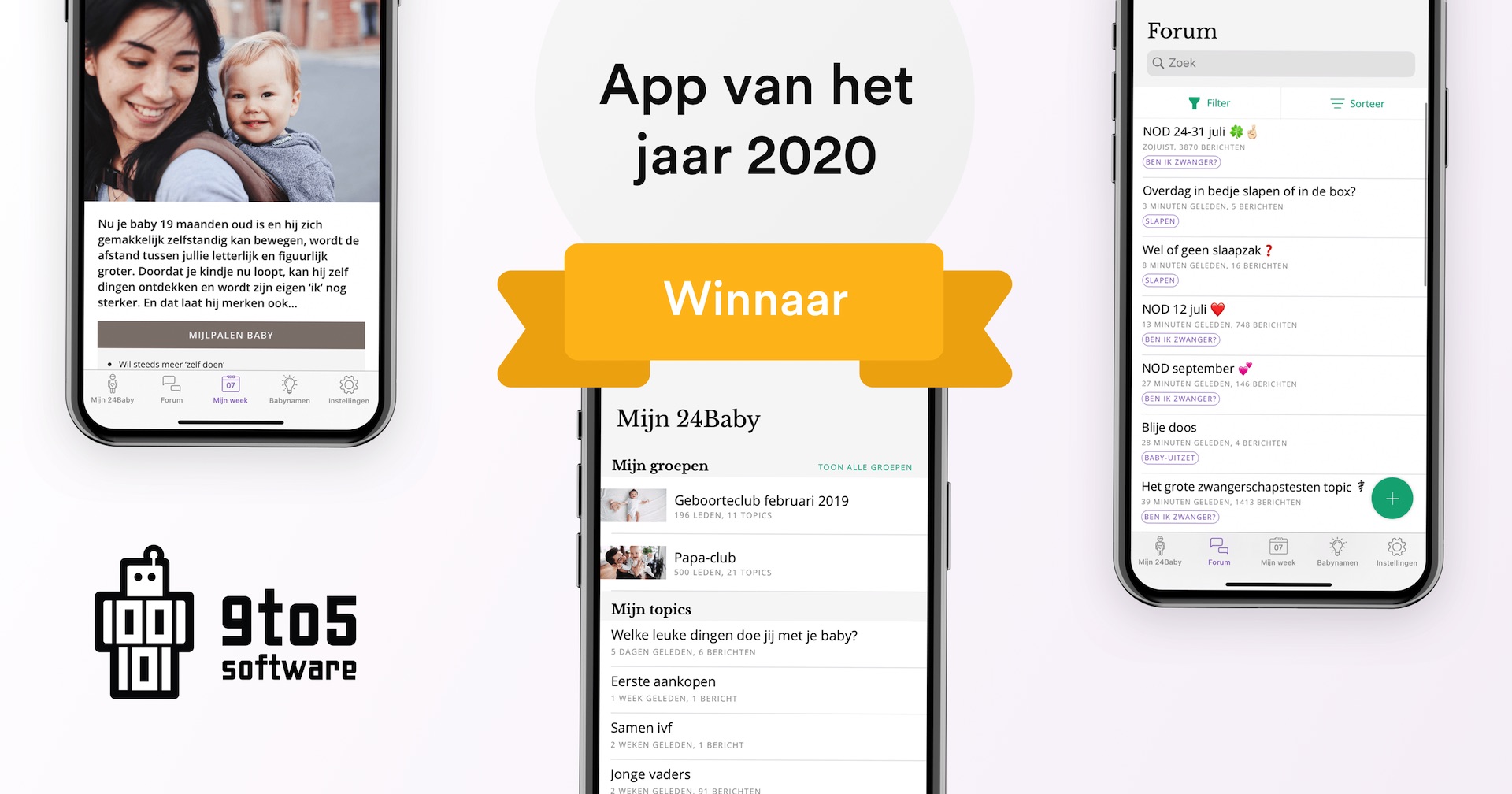 Winnaar App van het Jaar 2020! 🎉 - Vandaag heeft de app die wij ontwikkeld hebben voor 24Baby.nl de prijs van 'App van het Jaar 2020' in de wacht gesleept.