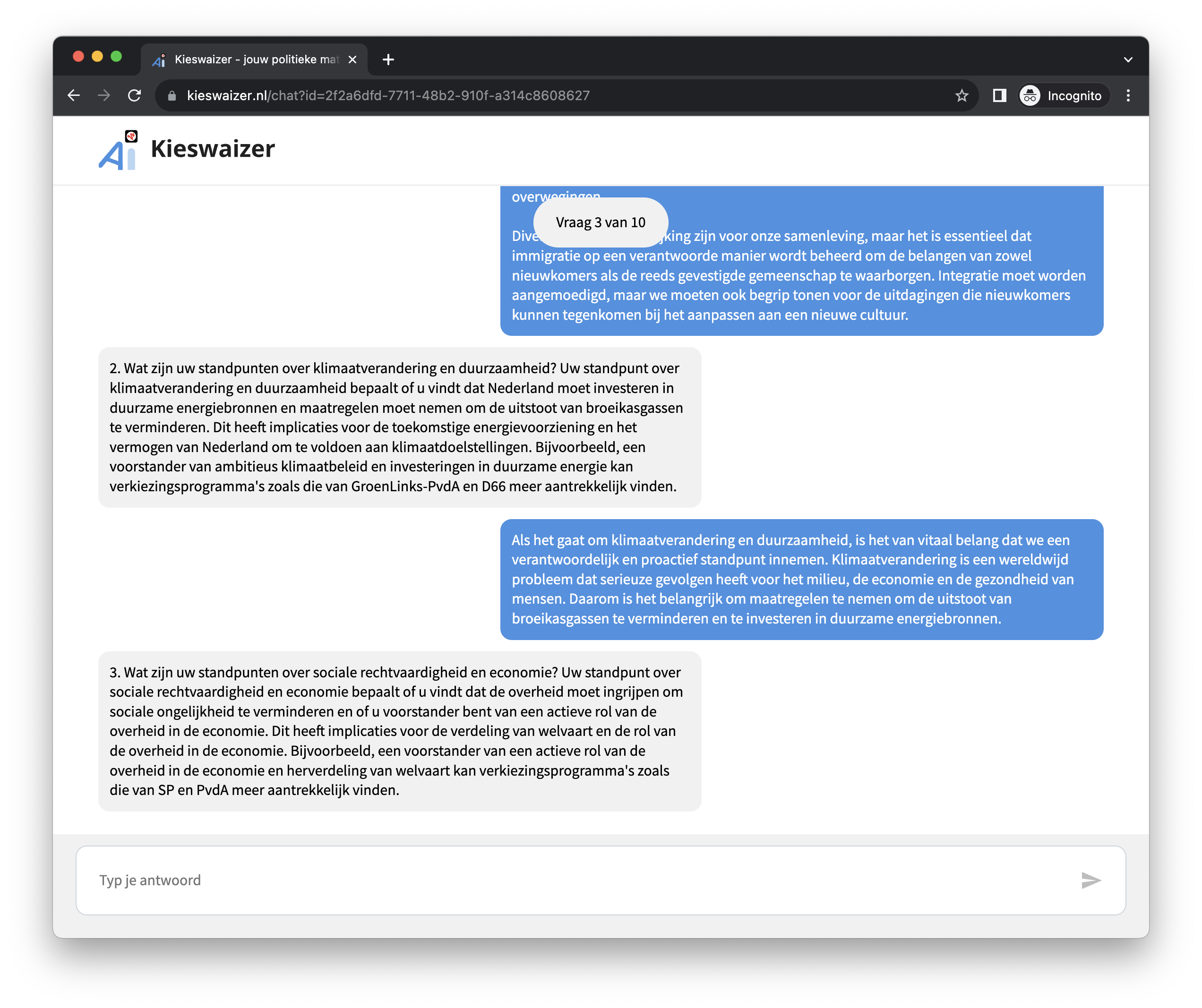 The chat of Kieswaizer based on websockets