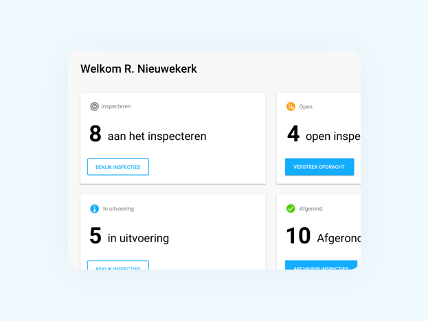 Overzicht via het dashboard