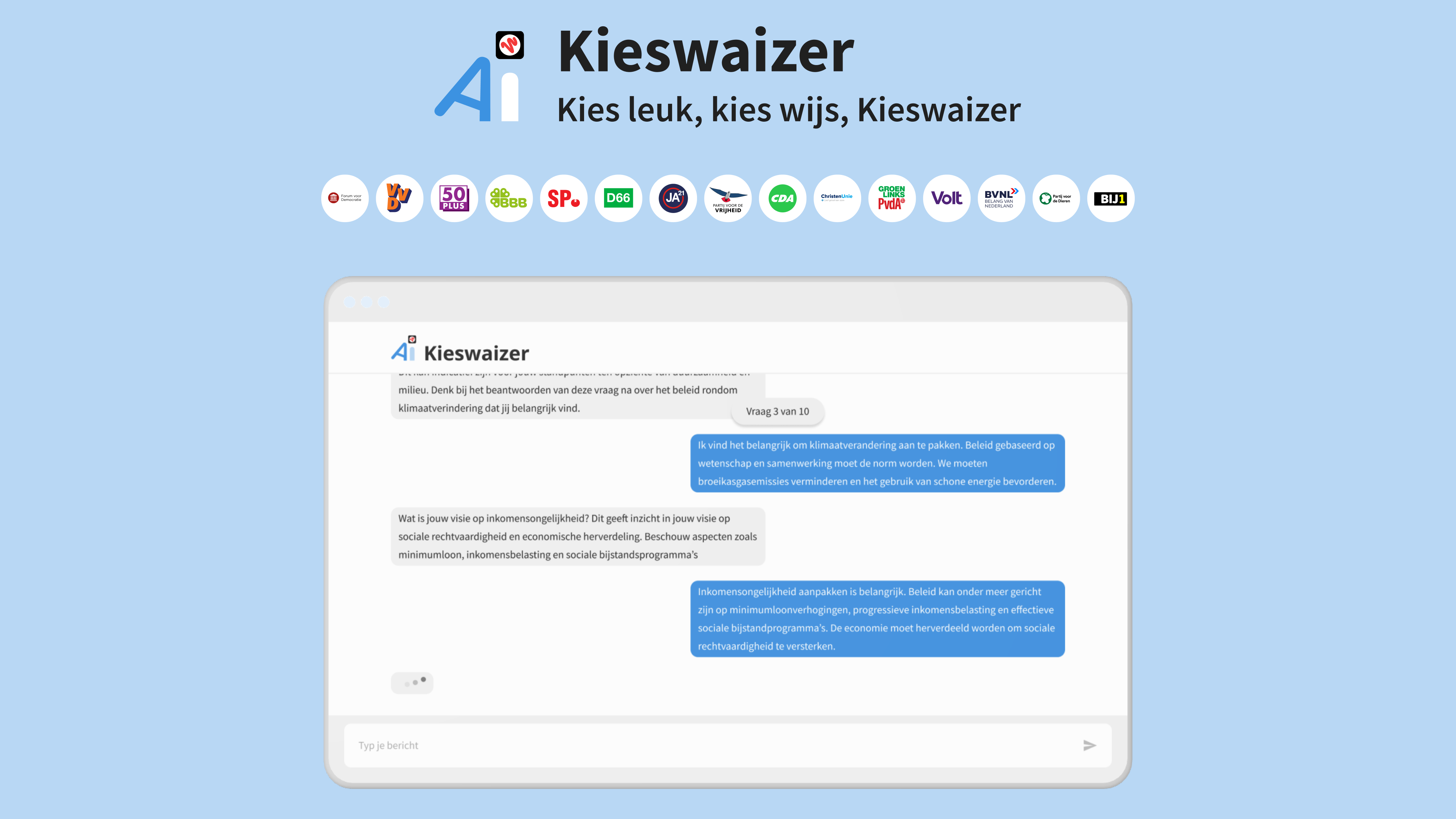 Kieswaizer  is an AI-driven voter guide that delivers personalised voting advice based on your own answers.