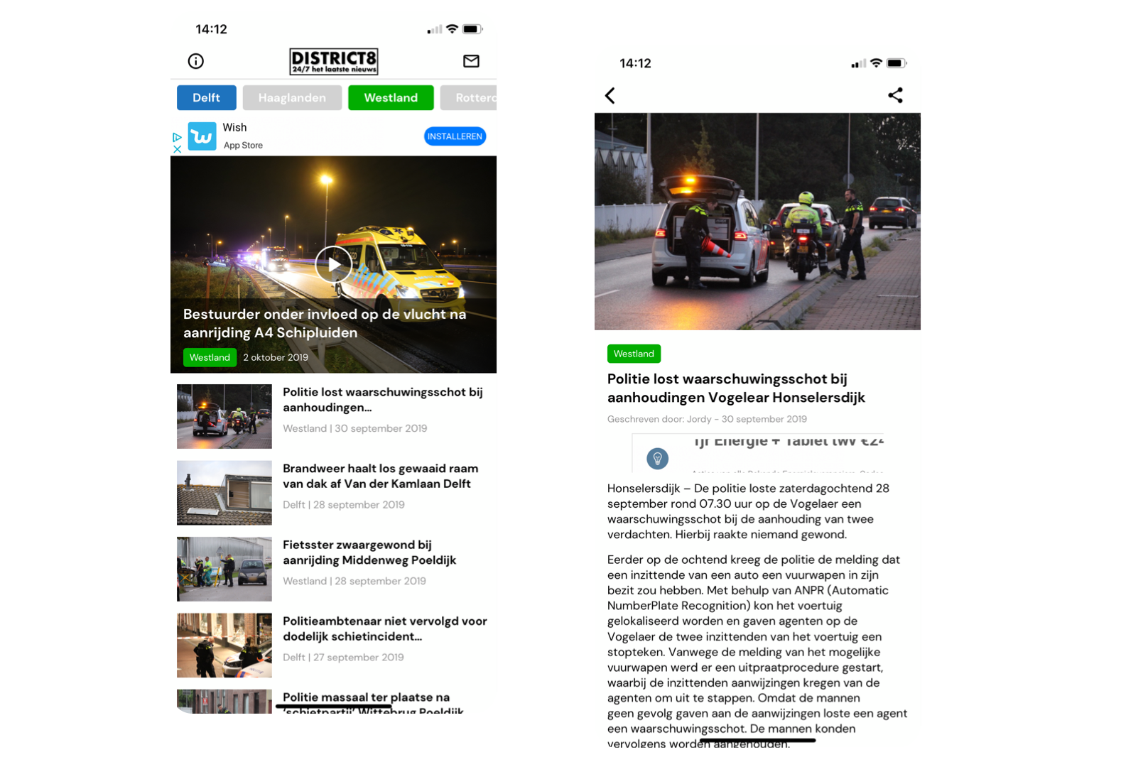 District8 is an app that keeps you informed about news from Delft and the surrounding area.