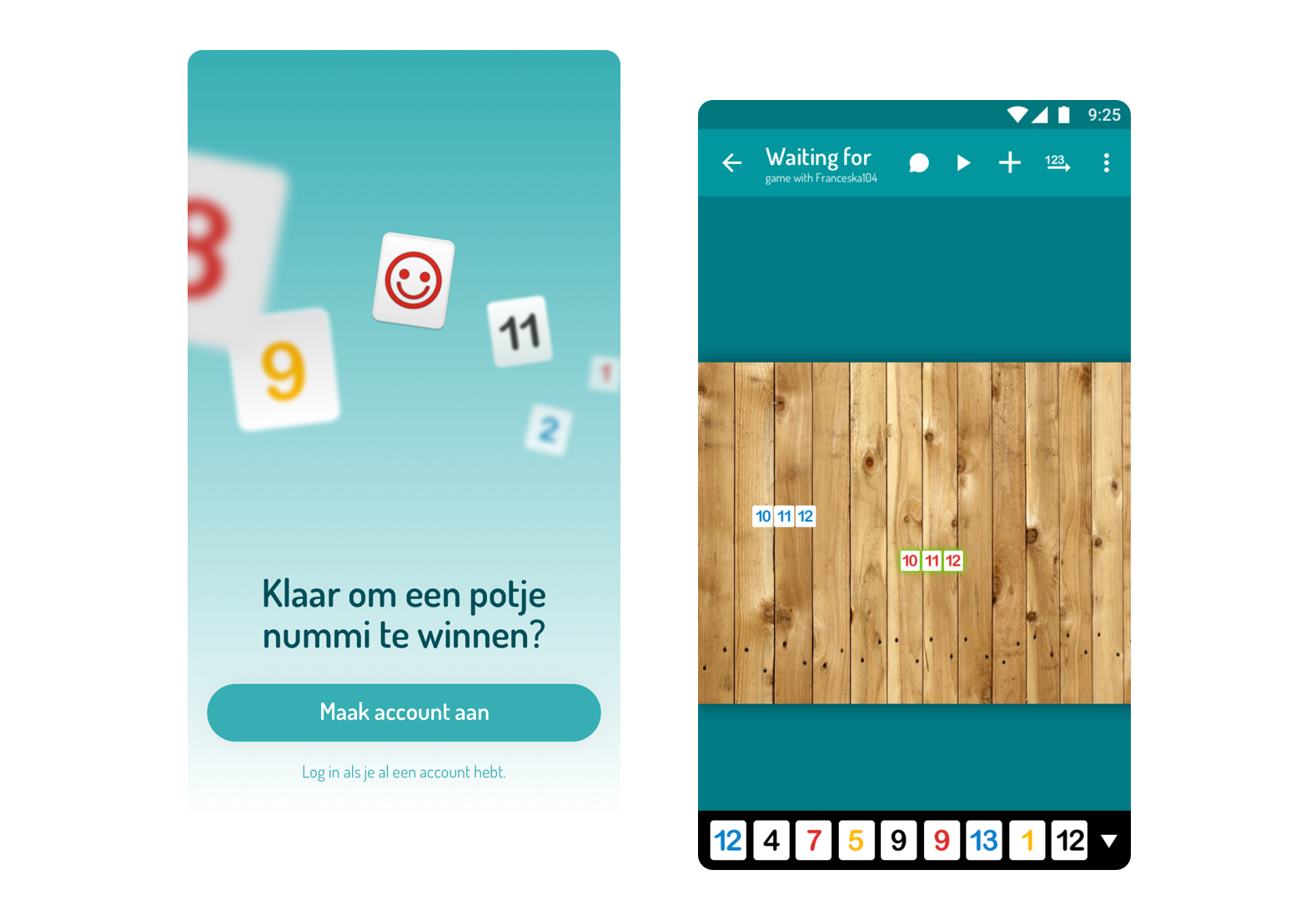 nummi is een app om online een ouderwets potje Rummy te spelen tegen je familie/vrienden.